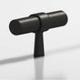 Colonial Bronze - 2'' overall, 0.46875'' diameter Round, collared T Cabinet Knob with tapered post hand finished in Frost Black  and Frost Black - Frost Black,Frost Black