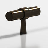 Colonial Bronze - 2'' overall, 0.46875'' diameter Round, collared T Cabinet Knob with tapered post hand finished in Oil Rubbed Bronze and Oil Rubbed Bronze - Oil Rubbed Bronze,Oil Rubbed Bronze