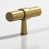 Colonial Bronze - 2'' overall, 0.46875'' diameter Round, collared T Cabinet Knob with tapered post hand finished in Polished Nickel and Unlacquered Satin Brass - Polished Nickel,Unlacquered Satin Brass