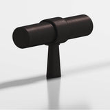 Colonial Bronze - 2'' overall, 0.46875'' diameter Round, collared T Cabinet Knob with tapered post hand finished in Matte Dark Statuary Bronze and Matte Dark Statuary Bronze - Matte Dark Statuary Bronze,Matte Dark Statuary Bronze