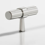 Colonial Bronze - 2'' overall, 0.46875'' diameter Round, collared T Cabinet Knob with tapered post hand finished in Polished Nickel and Polished Nickel - Polished Nickel,Polished Nickel
