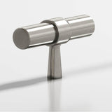 Colonial Bronze - 2'' overall, 0.46875'' diameter Round, collared T Cabinet Knob with tapered post hand finished in Nickel Stainless and Nickel Stainless - Nickel Stainless,Nickel Stainless