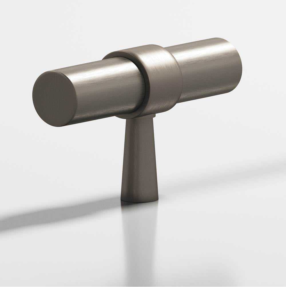 Colonial Bronze - 2'' overall, 0.46875'' diameter Round, collared T Cabinet Knob with tapered post hand finished in Matte Pewter and Matte Pewter - Matte Pewter,Matte Pewter