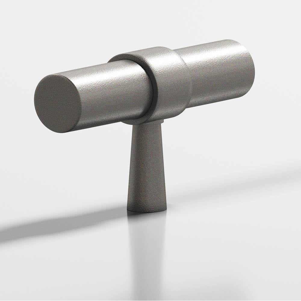 Colonial Bronze - 2'' overall, 0.46875'' diameter Round, collared T Cabinet Knob with tapered post hand finished in Frost Nickel  and Frost Nickel - Frost Nickel,Frost Nickel