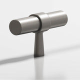 Colonial Bronze - 2'' overall, 0.46875'' diameter Round, collared T Cabinet Knob with tapered post hand finished in Frost Nickel  and Frost Nickel - Frost Nickel,Frost Nickel