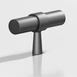 Colonial Bronze - 2'' overall, 0.46875'' diameter Round, collared T Cabinet Knob with tapered post hand finished in Matte Graphite and Matte Graphite - Matte Graphite,Matte Graphite