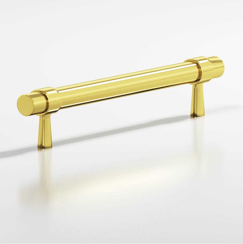 Colonial Bronze - 3'' center-to-center, 4.5'' overall, 0.46875'' diameter Round, collared Cabinet Pull with tapered posts hand finished in French Gold and French Gold - French Gold,French Gold