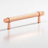 Colonial Bronze - 8'' center-to-center, 9.5'' overall, 0.46875'' diameter Round, collared Cabinet Pull, Door Pull with tapered posts hand finished in Satin Copper and Satin Copper - Satin Copper,Satin Copper