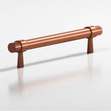 Colonial Bronze - 0.46875'' diameter custom length Round, collared Pull with tapered posts hand finished in Matte Antique Copper and Matte Antique Copper - Matte Antique Copper,Matte Antique Copper