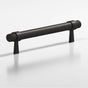 Colonial Bronze - 8'' center-to-center, 9.5'' overall, 0.46875'' diameter Round, collared Cabinet Pull, Door Pull with tapered posts hand finished in Frost Black  and Frost Black - Frost Black,Frost Black