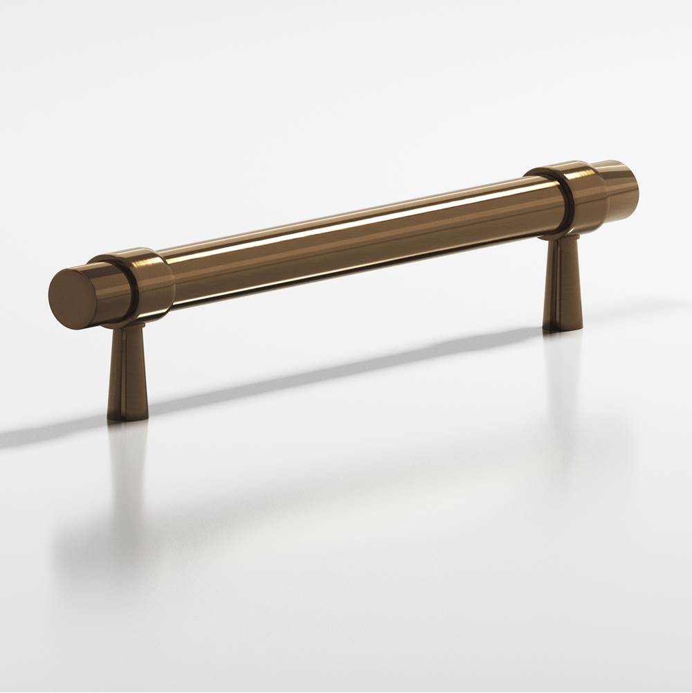 Colonial Bronze - 6'' center-to-center, 7.5'' overall, 0.46875'' diameter Round, collared Cabinet Pull, Door Pull with tapered posts hand finished in Light Statuary Bronze and Light Statuary Bronze - Light Statuary Bronze,Light Statuary Bronze