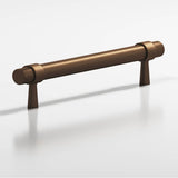 Colonial Bronze - 0.46875'' diameter custom length Round, collared Pull with tapered posts hand finished in Matte Oil Rubbed Bronze and Matte Oil Rubbed Bronze - Matte Oil Rubbed Bronze,Matte Oil Rubbed Bronze