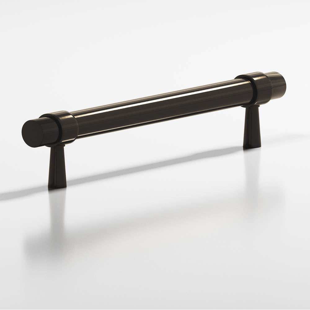 Colonial Bronze - 3'' center-to-center, 4.5'' overall, 0.46875'' diameter Round, collared Cabinet Pull with tapered posts hand finished in Dark Statuary Bronze and Dark Statuary Bronze - Dark Statuary Bronze,Dark Statuary Bronze