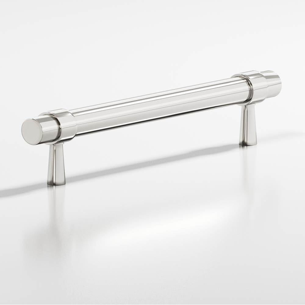 Colonial Bronze - 3'' center-to-center, 4.5'' overall, 0.46875'' diameter Round, collared Cabinet Pull with tapered posts hand finished in Polished Nickel and Polished Nickel - Polished Nickel,Polished Nickel
