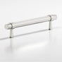 Colonial Bronze - 3.5'' center-to-center, 5'' overall, 0.46875'' diameter Round, collared Cabinet Pull with tapered posts hand finished in Polished Nickel and Polished Nickel - Polished Nickel,Polished Nickel