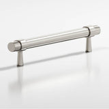 Colonial Bronze - 4'' center-to-center, 5.5'' overall, 0.46875'' diameter Round, collared Cabinet Pull with tapered posts hand finished in Satin Nickel and Satin Nickel - Satin Nickel,Satin Nickel