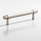 Colonial Bronze - 3'' center-to-center, 4.5'' overall, 0.46875'' diameter Round, collared Cabinet Pull with tapered posts hand finished in Matte Satin Nickel and Matte Satin Nickel - Matte Satin Nickel,Matte Satin Nickel