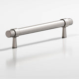 Colonial Bronze - 6'' center-to-center, 7.5'' overall, 0.46875'' diameter Round, collared Cabinet Pull, Door Pull with tapered posts hand finished in Pewter and Pewter - Pewter,Pewter