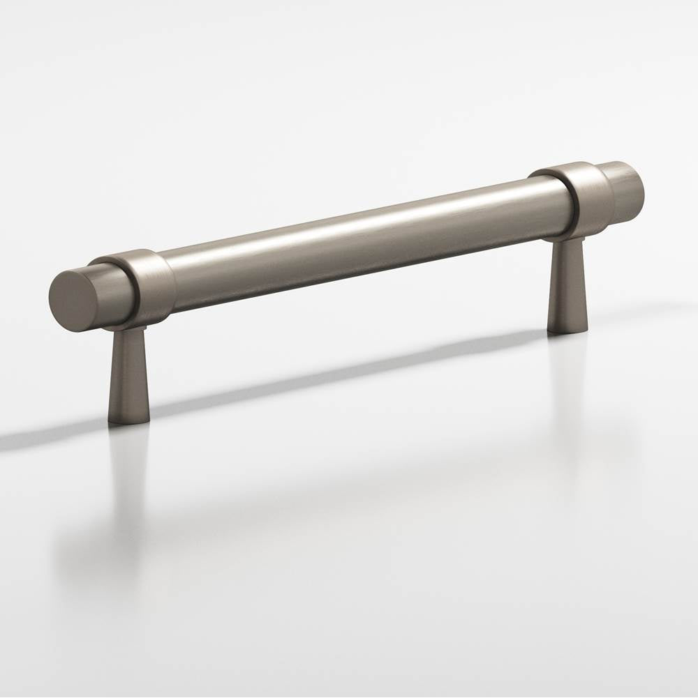 Colonial Bronze - 8'' center-to-center, 9.5'' overall, 0.46875'' diameter Round, collared Cabinet Pull, Door Pull with tapered posts hand finished in Matte Pewter and Matte Pewter - Matte Pewter,Matte Pewter