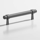 Colonial Bronze - 3'' center-to-center, 4.5'' overall, 0.46875'' diameter Round, collared Cabinet Pull with tapered posts hand finished in Graphite and Graphite - Graphite,Graphite