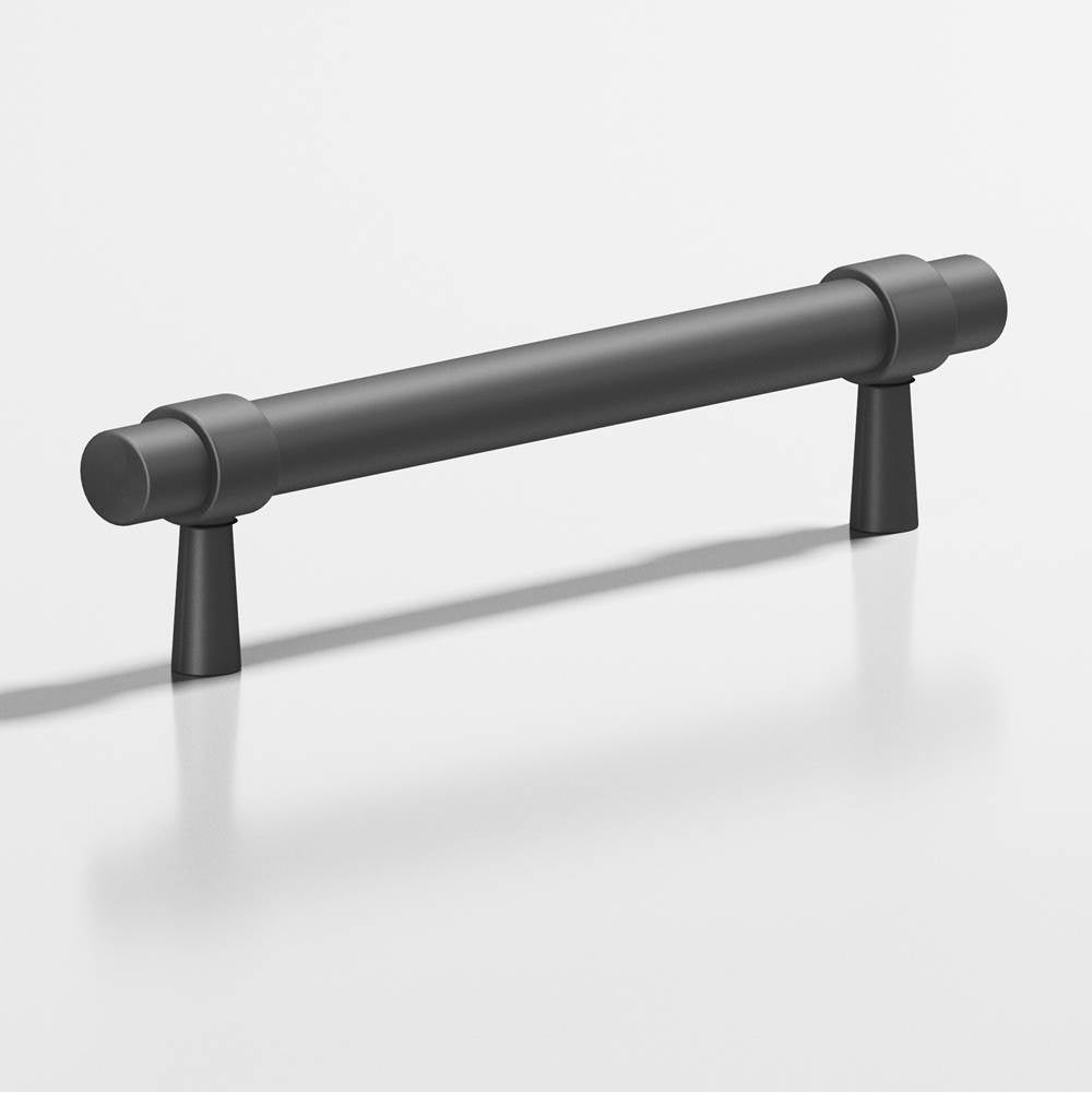 Colonial Bronze - 3'' center-to-center, 4.5'' overall, 0.46875'' diameter Round, collared Cabinet Pull with tapered posts hand finished in Matte Graphite and Matte Graphite - Matte Graphite,Matte Graphite