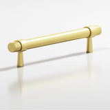 Colonial Bronze - 3.5'' center-to-center, 5'' overall, 0.46875'' diameter Round, collared Cabinet Pull with tapered posts hand finished in Matte Satin Brass and Matte Satin Brass - Matte Satin Brass,Matte Satin Brass