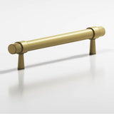 Colonial Bronze - 3'' center-to-center, 4.5'' overall, 0.46875'' diameter Round, collared Cabinet Pull with tapered posts hand finished in Matte Antique Satin Brass and Matte Antique Satin Brass - Matte Antique Satin Brass,Matte Antique Satin Brass