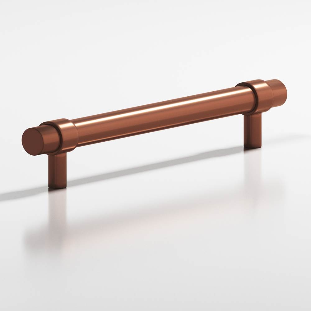 Colonial Bronze - 8'' center-to-center, 10'' overall, 1'' diameter Round, collared Appliance Pull, Door Pull, Shower Door Pull with straight posts hand finished in Matte Antique Copper and Matte Antique Copper - Matte Antique Copper,Matte Antique Copper