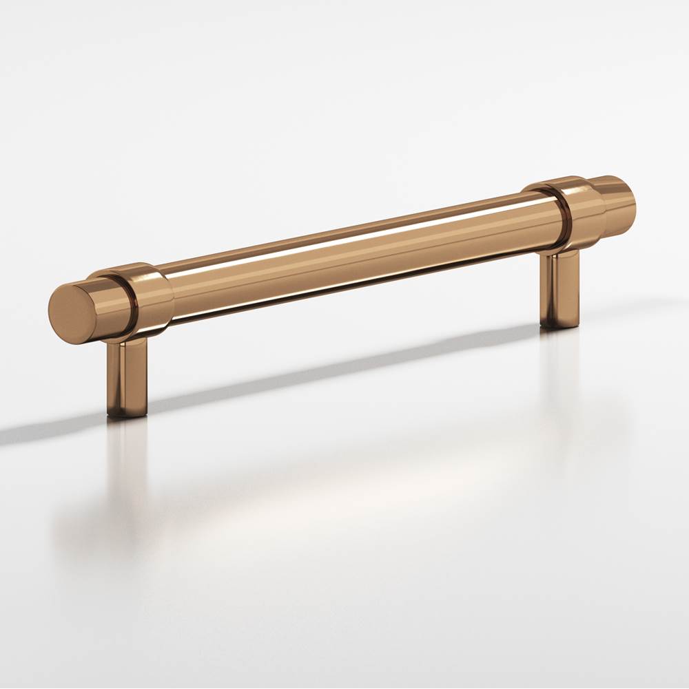 Colonial Bronze - 10'' center-to-center, 11.5'' overall, 0.46875'' diameter Round, collared Cabinet Pull with straight posts hand finished in Polished Bronze and Polished Bronze - Polished Bronze,Polished Bronze