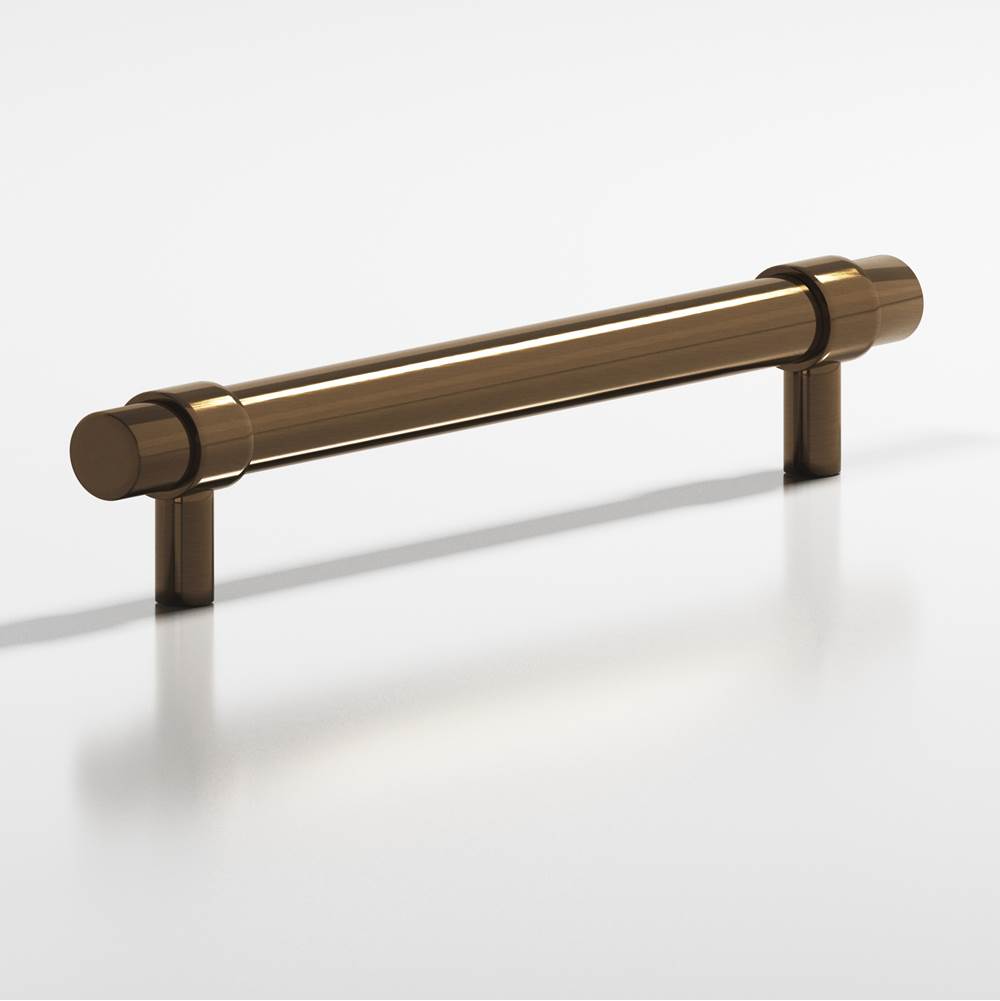 Colonial Bronze - 10'' center-to-center, 11.5'' overall, 0.625'' diameter Round, collared Cabinet Pull, Appliance Pull, Door Pull with straight posts hand finished in Light Statuary Bronze and Light Statuary Bronze - Light Statuary Bronze,Light Statuary Bronze