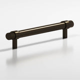 Colonial Bronze - 4'' center-to-center, 5.5'' overall, 0.46875'' diameter Round, collared Cabinet Pull with straight posts hand finished in Oil Rubbed Bronze and Oil Rubbed Bronze - Oil Rubbed Bronze,Oil Rubbed Bronze