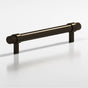 Colonial Bronze - 8'' center-to-center, 9.5'' overall, 0.625'' diameter Round, collared Cabinet Pull, Appliance Pull, Door Pull with straight posts hand finished in Oil Rubbed Bronze and Oil Rubbed Bronze - Oil Rubbed Bronze,Oil Rubbed Bronze