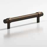 Colonial Bronze - 6'' center-to-center, 7.5'' overall, 0.46875'' diameter Round, collared Cabinet Pull with straight posts hand finished in Heritage Bronze and Heritage Bronze - Heritage Bronze,Heritage Bronze