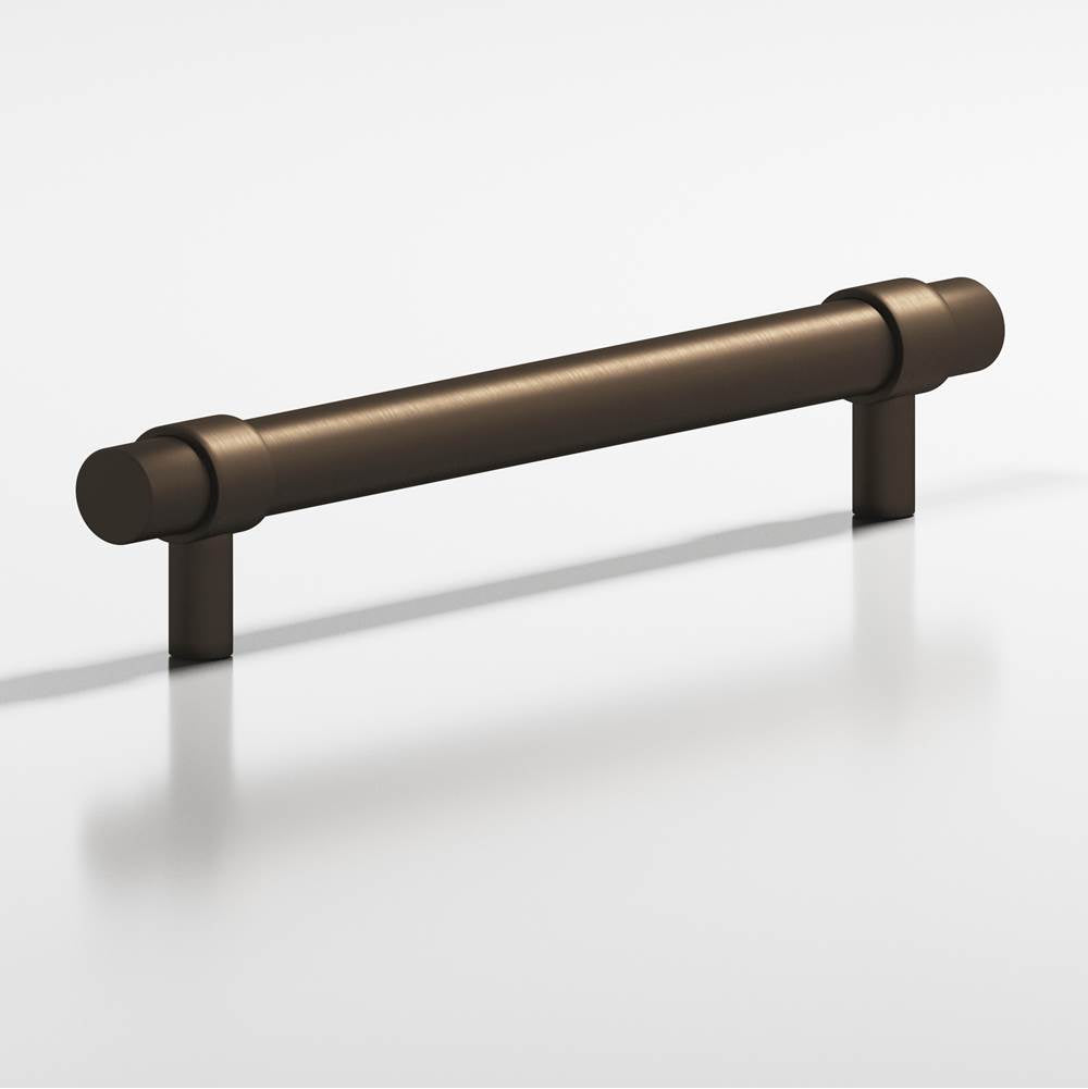 Colonial Bronze - 8'' center-to-center, 9.5'' overall, 0.46875'' diameter Round, collared Cabinet Pull with straight posts hand finished in Heritage Bronze and Heritage Bronze - Heritage Bronze,Heritage Bronze