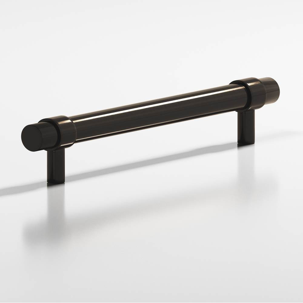 Colonial Bronze - 5'' center-to-center, 6.5'' overall, 0.46875'' diameter Round, collared Cabinet Pull with straight posts hand finished in Dark Statuary Bronze and Dark Statuary Bronze - Dark Statuary Bronze,Dark Statuary Bronze