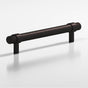 Colonial Bronze - 4'' center-to-center, 5.5'' overall, 0.625'' diameter Round, collared Cabinet Pull with straight posts hand finished in Matte Dark Statuary Bronze and Matte Dark Statuary Bronze - Matte Dark Statuary Bronze,Matte Dark Statuary Bronze