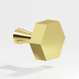 Colonial Bronze - 1.5'' Hexagonal Cabinet Knob with flared post hand finished in Polished Brass - Polished Brass