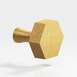 Colonial Bronze - 1'' Hexagonal Cabinet Knob with flared post hand finished in Weathered Brass - Weathered Brass