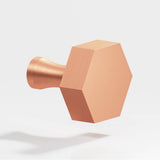 Colonial Bronze - 1'' Hexagonal Cabinet Knob with flared post hand finished in Matte Satin Copper - Matte Satin Copper