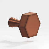 Colonial Bronze - 1'' Hexagonal Cabinet Knob with flared post hand finished in Matte Antique Copper - Matte Antique Copper