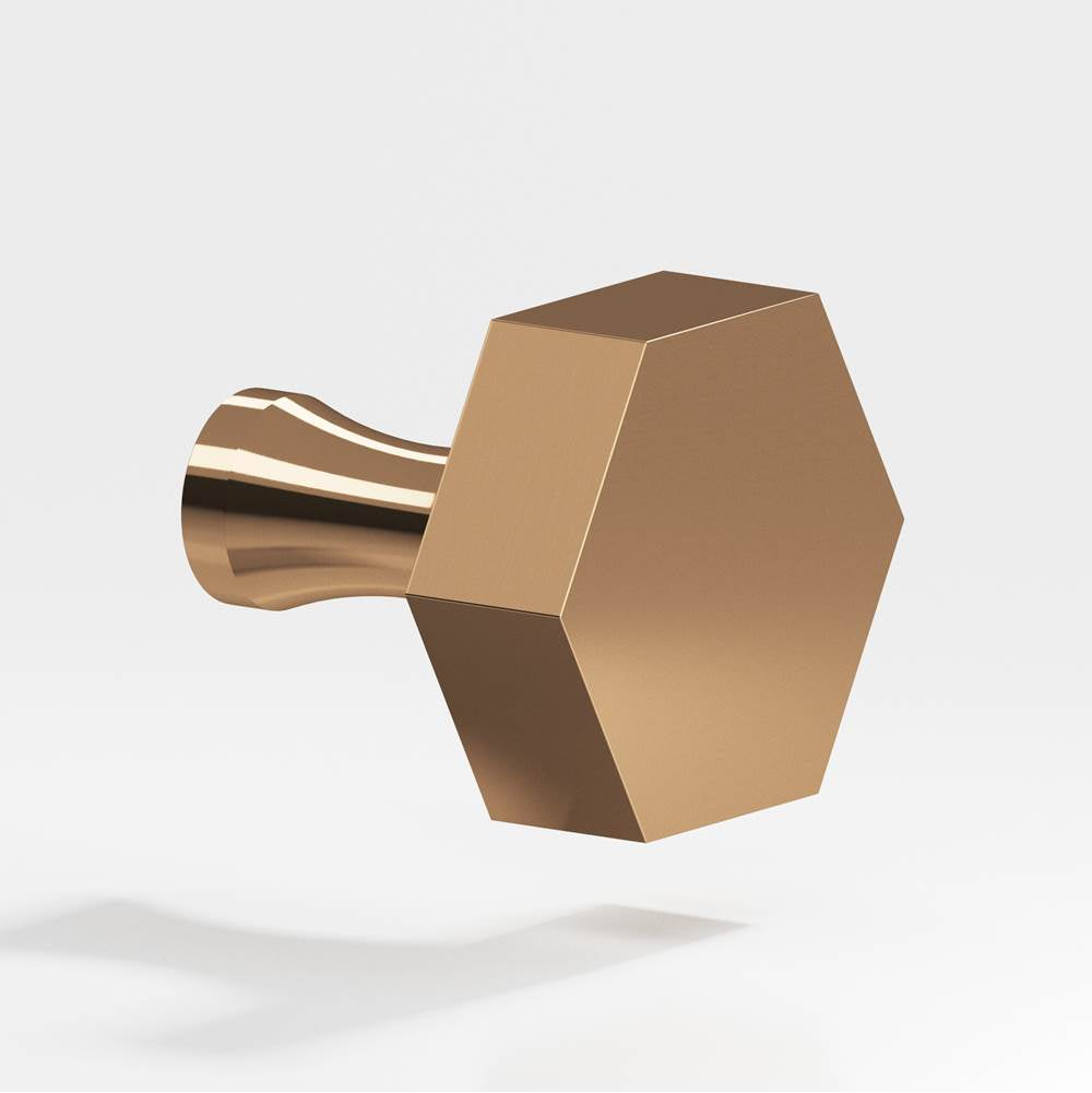 Colonial Bronze - 1.25'' Hexagonal Cabinet Knob with flared post hand finished in Polished Bronze - Polished Bronze