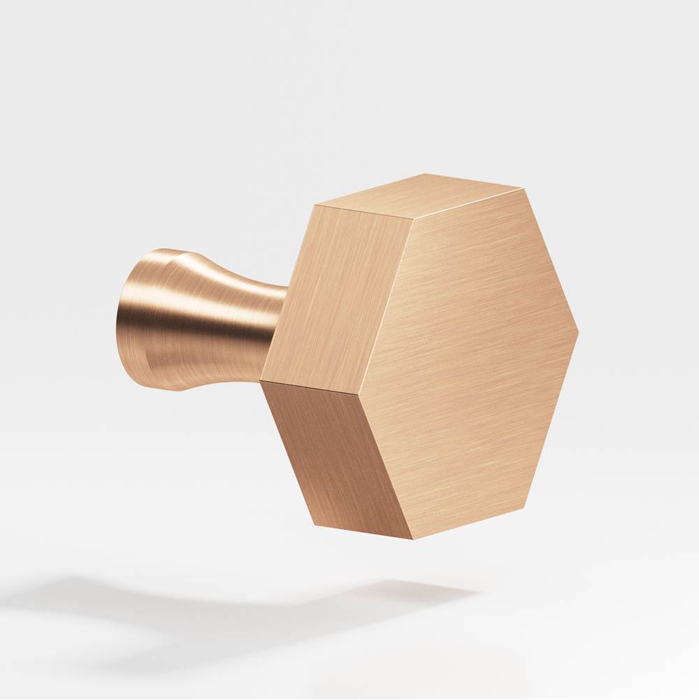 Colonial Bronze - 1'' Hexagonal Cabinet Knob with flared post hand finished in Satin Bronze - Satin Bronze