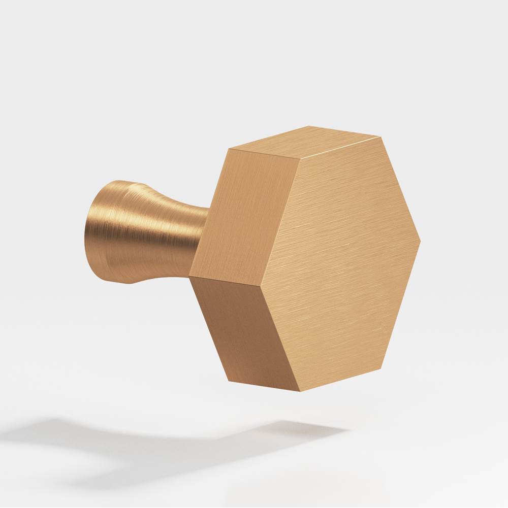 Colonial Bronze - 1.25'' Hexagonal Cabinet Knob with flared post hand finished in Matte Satin Bronze - Matte Satin Bronze