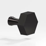 Colonial Bronze - 1.25'' Hexagonal Cabinet Knob with flared post hand finished in Satin Black - Satin Black