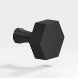 Colonial Bronze - 1'' Hexagonal Cabinet Knob with flared post hand finished in Frost Black - Frost Black