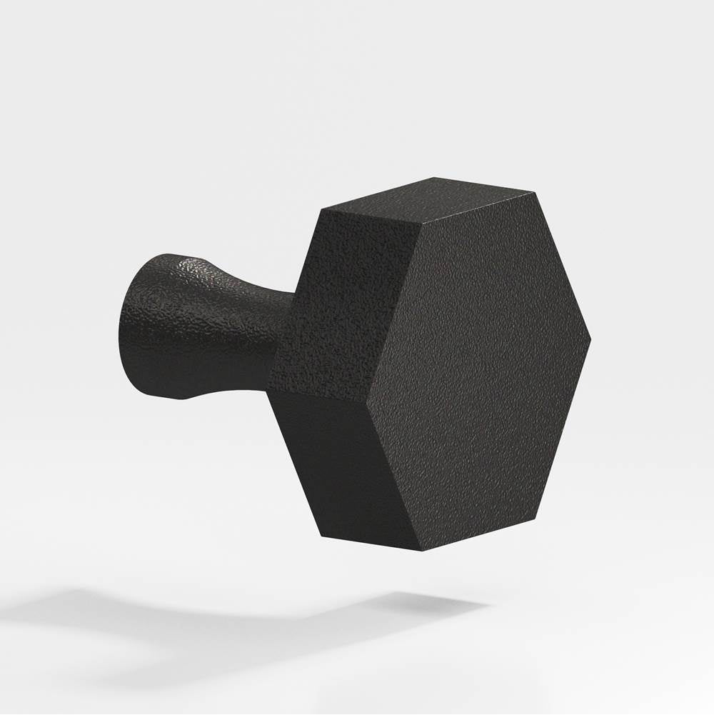 Colonial Bronze - 1.5'' Hexagonal Cabinet Knob with flared post hand finished in Frost Black - Frost Black