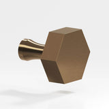Colonial Bronze - 1.25'' Hexagonal Cabinet Knob with flared post hand finished in Light Statuary Bronze - Light Statuary Bronze