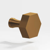 Colonial Bronze - 1'' Hexagonal Cabinet Knob with flared post hand finished in Matte Light Statuary Bronze - Matte Light Statuary Bronze
