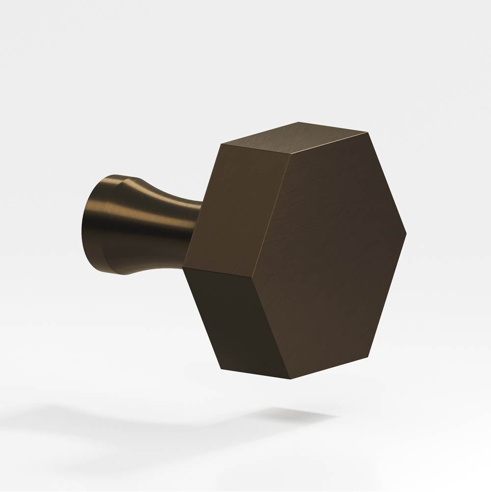 Colonial Bronze - 1.5'' Hexagonal Cabinet Knob with flared post hand finished in Oil Rubbed Bronze - Oil Rubbed Bronze