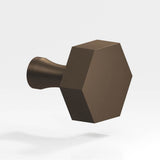 Colonial Bronze - 1'' Hexagonal Cabinet Knob with flared post hand finished in Heritage Bronze - Heritage Bronze
